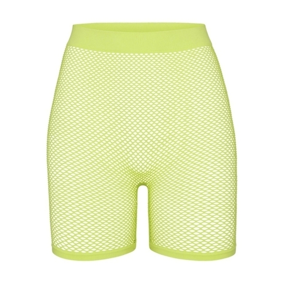 New SKIMS Limited Edition Lime Green Perforated Seamless Bike Shorts Size 3X - Picture 2 of 7
